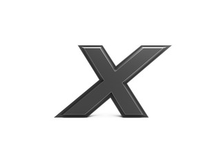 Fototapeta premium 3d render isolated metallic letter x