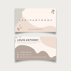 Minimalist shape, beige colors abstract business card template