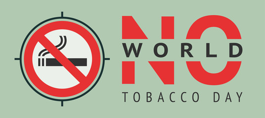 Label World no tobacco day, vector illustration for print