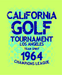 California Golf club print embroidery graphic design vector art