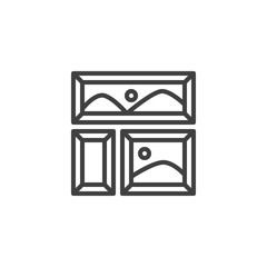 Wall decoration picture frame line icon. linear style sign for mobile concept and web design. Square photo frame outline vector icon. Symbol, logo illustration. Vector graphics