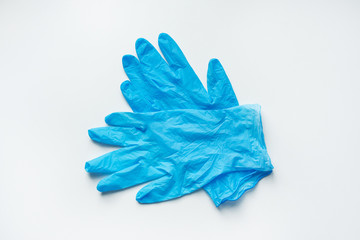 blue medical gloves