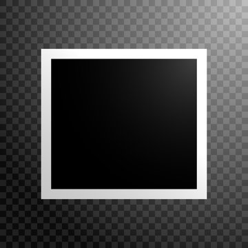 Black photo with a white frame on a black background from cubes with a soft gradient. Unique white frame on a black photo. Vector illustration. Stock Photo.