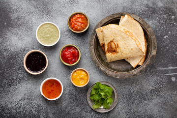 Indian chutneys and flatbread