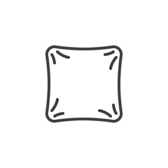 Decorative cushion pillow line icon. linear style sign for mobile concept and web design. Throw pillow outline vector icon. Symbol, logo illustration. Vector graphics