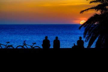 Coastal Sunset Silhouette Scene, Montevideo, Uruguay © DFLC