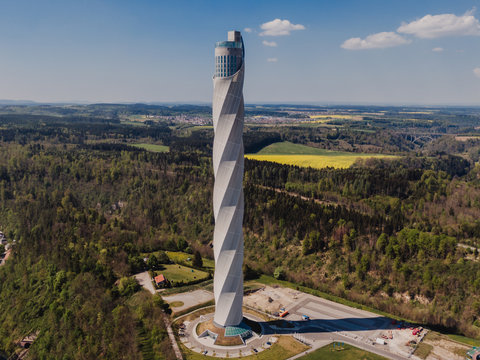 Thyssenkrupp-Testturm in Rottweil, Germany on a sunny day