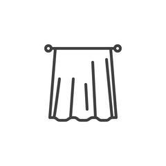 Window curtain line icon. linear style sign for mobile concept and web design. Interior curtain outline vector icon. Symbol, logo illustration. Vector graphics