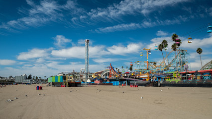 Fototapeta na wymiar view on the beach andthe amusement park of San Jose, 