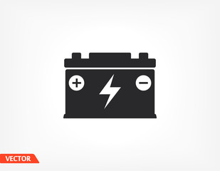 car battery icon. battery for car. EPS 10 vector flat design. the work is done for your use for your purposes and purposes.