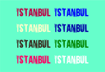 istanbul city print and embroidery graphic design vector art