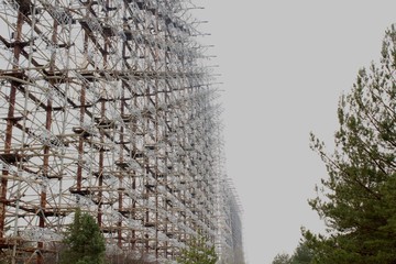 Secret Soviet Radar 'DUGA-1', called a woodpecker hidden in the forest in the nearby of Prypiat...