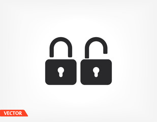 OPEN lock icon. Vector Eps 10 . Lorem Ipsum Flat Design padlock