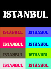 istanbul city print and embroidery graphic design vector art