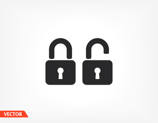 OPEN lock icon. Vector Eps 10 . Lorem Ipsum Flat Design padlock
