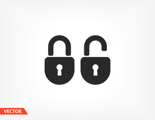 OPEN lock icon. Vector Eps 10 . Lorem Ipsum Flat Design padlock