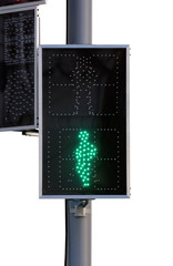 Illuminated green traffic signal light