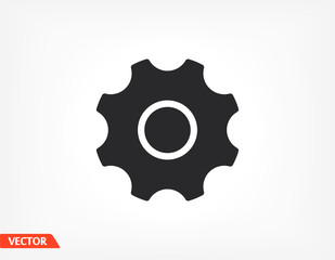 Gear icon. gear half. Vector graphics display work style. clipped gear vector graphics. for your site 10 eps