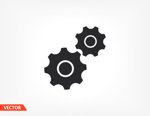 Gear icon. gear half. Vector graphics display work style. clipped gear vector graphics. for your site 10 eps