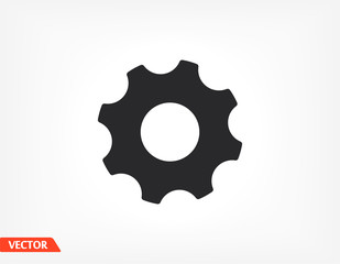 Gear icon. gear half. Vector graphics display work style. clipped gear vector graphics. for your site 10 eps