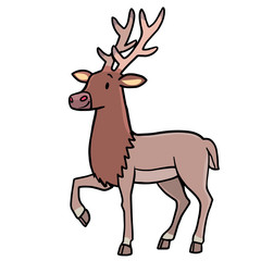 deer in motion stylised illustration