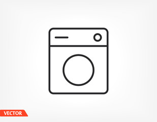 Washing machine icon. Vector Eps 10 Flat Design wash home housework