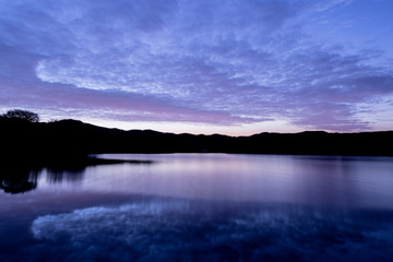 sunset over the lake