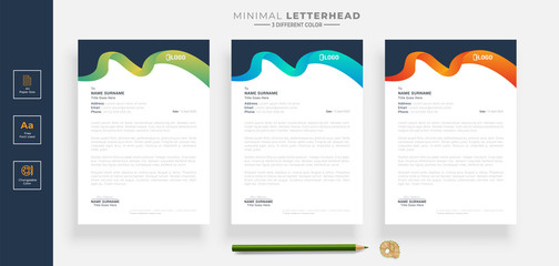 Elegant letterhead template design in minimalist style