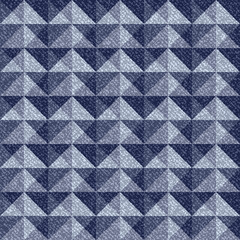 Vector Jeans Background with Triangles. Denim Seamless Pattern. Blue Jeans Cloth. Men's Fashion Fabric
