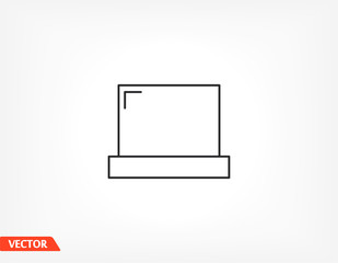thin laptop vector screen vector, balance, measurement icon line linear style on the background. Best icon 10 eps illustration