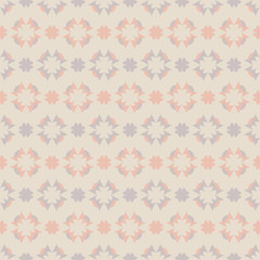 Seamless pattern with hearts. Color cream ivory, grey and orange. Pastel colors. Vector.