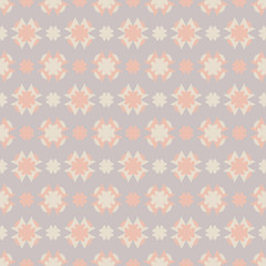 Seamless pattern with hearts. Color grey, orange and cream ivory. Pastel colors. Vector.