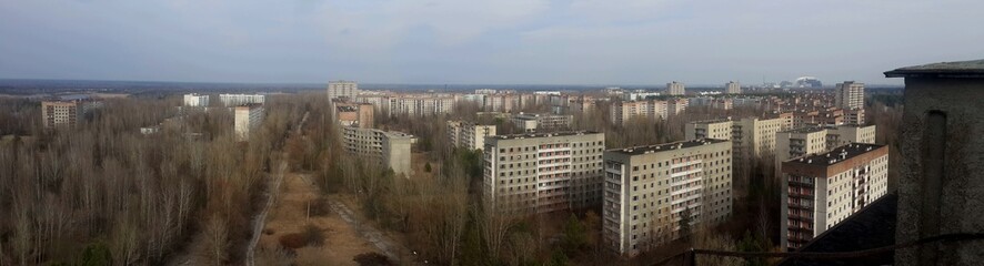 Fototapeta premium City center of Pripyat in autumn
