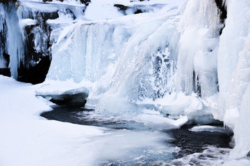 Gefrorener Wasserfall auf Island