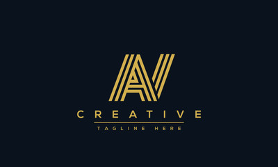 AV Letter Logo Design. Creative Modern Alphabet letters monogram icon A V, A and V.
