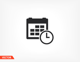 calendar icon. Vector Eps 10 month date illustration Flat Design clock