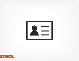 Identification card outline icon isolated on background. Identification card , Identification card logo,. Editable stroke. Vector illustration. Eps 10 Identification card