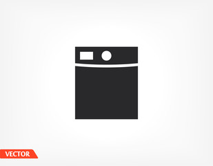 Washing machine icon. Vector Eps 10 Flat Design wash home housework
