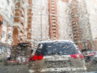 view image through wet car windshield