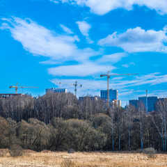 image of the construction of a new residential complex in Moscow