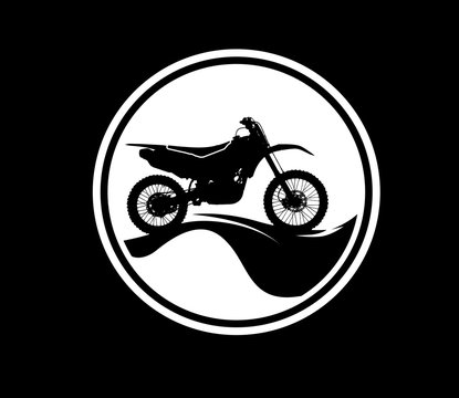 black and white simple motorcross bike design