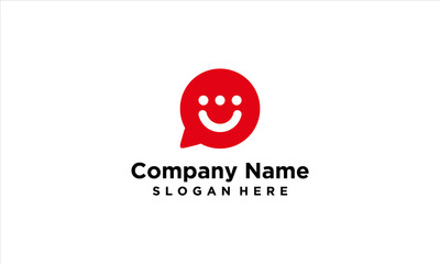 combination of chat and smile logo design