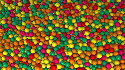 Fototapeta na wymiar 3D Rendering A Lot Of Colored Small Piled Balls Background