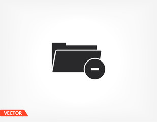 Delete folder. folder icon. EPS 10 vector file. Flat design