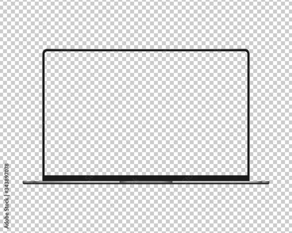 Poster modern laptop computer mockup. laptop computer mockup with transparent screen. mockup isolated on tr