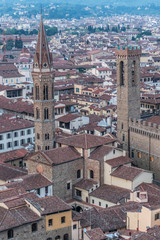 Fototapeta premium Aerial view of Bargello and Badia Fiorentina