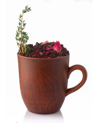 Coffee cocktail in vintage glass isolated on white