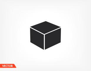 Cube icon. square. box. vector cube. drawer icon. cube in a flat style. eps 10 drawer icon