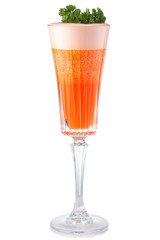 Fresh orange alcohol cocktail with garnish isolated