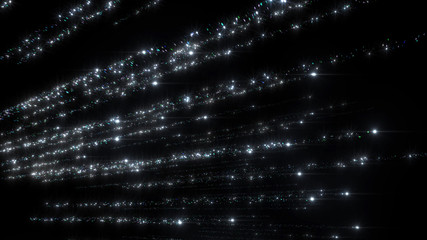 Lens Flares and Particles space lower thirds 3D illustration background.